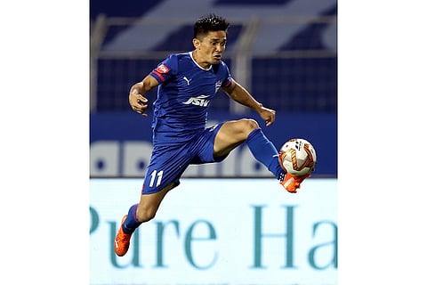 Sunil Chhetri plays against SC East Bengal